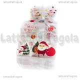 Scatola in PVC trasparente Fantasia Natale 85x85x170mm