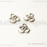 Charm simbolo Om in metallo argento antico 15x9.5mm