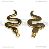 Ciondolo Serpente in Acciaio Inox Dorato 26x11x2mm