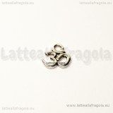 Charm simbolo Om in metallo argento antico 15x9.5mm