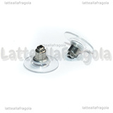 Coppia Retro per Orecchini in Acciaio Inox e PVC 11.5x7mm