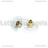 Coppia Retro per Orecchini in Acciaio Inox Dorato e PVC 11.5x7mm