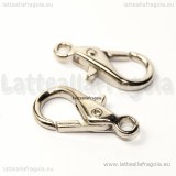 Gancio in metallo toni argentati 28x15mm