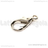 Gancio in metallo toni argentati 28x15mm