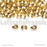 10 Coprischiaccini in Acciaio Inox Dorato 4x3.5x2.5mm