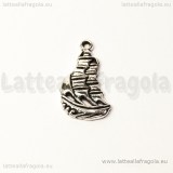 Charm veliero in metallo argento antico 22x13mm