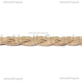 1 Metro Cordino Similpelle intrecciata scamosciata Tortora 7x3mm