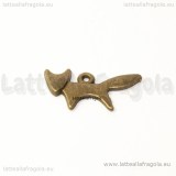 Charm Volpe in metallo color bronzo 20x10mm