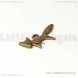 Charm Volpe in metallo color bronzo 20x10mm