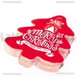 5 Tag natalizi in cartoncino colorato fantasia Albero di Natale Rosso 5.5x5cm
