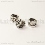 Spaziatore foro largo in metallo argento antico 8x6mm