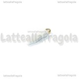 Ciondolo Cornetto Portafortuna 3D in Acciaio Dorato smaltato Bianco 17.5x4.5mm