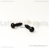 Coppia di occhietti a vite in plastica nera 6x14mm con chiusura