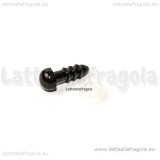 Coppia di occhietti a vite in plastica nera 6x14mm con chiusura