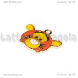 Ciondolo Tigro di Winnie the Pooh in metallo dorato smaltato 24.5x19.5mm