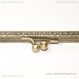 Chiusura Clip Clap rettangolare decorata in metallo bronzato 12.7x6.6cm