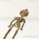 Corpo 3D bambolina in metallo color bronzo con testa 102x18mm