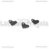 3 Charms Cuore in Acciaio Inox 9x6.5mm