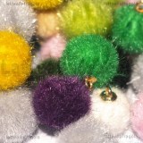 5 Ciondoli Perla ricoperta in pelliccia sintetica colori misti 14mm