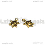 Charm Tartaruga in Acciaio Inox Dorato 15.5x8.5x3mm