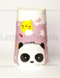 Tazza in ceramica fantasia Panda con tappo in silicone 13x9x6cm