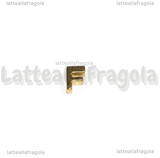 Spaziatore Lettera F in Acciaio Inox dorato placcato Oro 18K 9.5x6.5x3mm