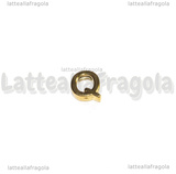 Spaziatore Lettera Q in Acciaio Inox dorato placcato Oro 18K 10x10x3mm