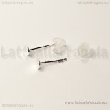 Coppia di perni in Argento 925 piattello 4mm