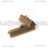 10 Capocorda per organza in metallo color Bronzo 25x7.5mm