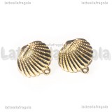 Coppia Perni Conchiglia in metallo Gold Plated 17.5x17.5mm