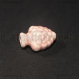 Pigna in Ceramica Rosa con foro passante 19x14mm