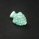 Pigna in Ceramica Acquamarina con foro passante 19x14mm