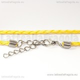 Bracciale in cordino similpelle intrecciato giallo 3mm