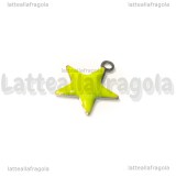Ciondolo Stella in Acciaio Inox smaltato Verde Mela 14.5x12.5mm