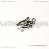 Charm tavoletta di cioccolata in metallo argento antico 20x12mm