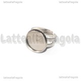 Base anello in Acciaio Inox regolabile con base tonda 14mm