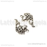 Charm Pesce in metallo argento antico 20x12mm