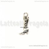 Charm Stivale in metallo argento antico 19x8mm