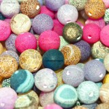 10 Perle in Agata effetto glassato colori misti 10mm