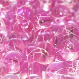 5 Perle in Vetro Rosa Fantasia Schizzi 8mm