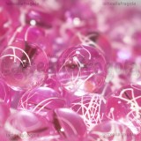 5 Perle in Vetro Rosa Fantasia Schizzi 8mm