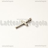 Charm Croce in metallo argento antico 17x8mm