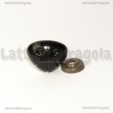 Naso per orsacchiotti a vite in plastica nera 23x18mm con chiusura 