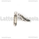 Charm Scarpa col Tacco 3D in metallo argento antico 17x11mm