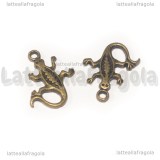 Charm Geco in metallo color bronzo 18x15mm