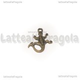 Charm Geco in metallo color bronzo 18x15mm