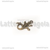 Charm Geco in metallo color bronzo 18x15mm