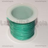 10 Metri (una spoletta) di Filo in Poliestere Cerato Verde Smeraldo 1mm
