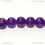 10 Perle cracklé in vetro viola 10mm