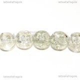 10 Perle cracklé in vetro trasparente 10mm